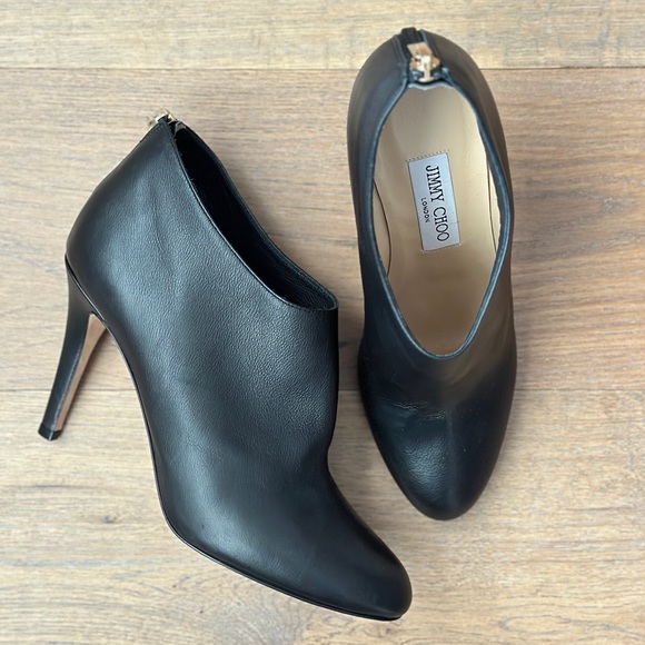 Jimmy Choo Shoes - Jimmy Choo Mendez Black Leather Ankle Booties Sz 39 US 9